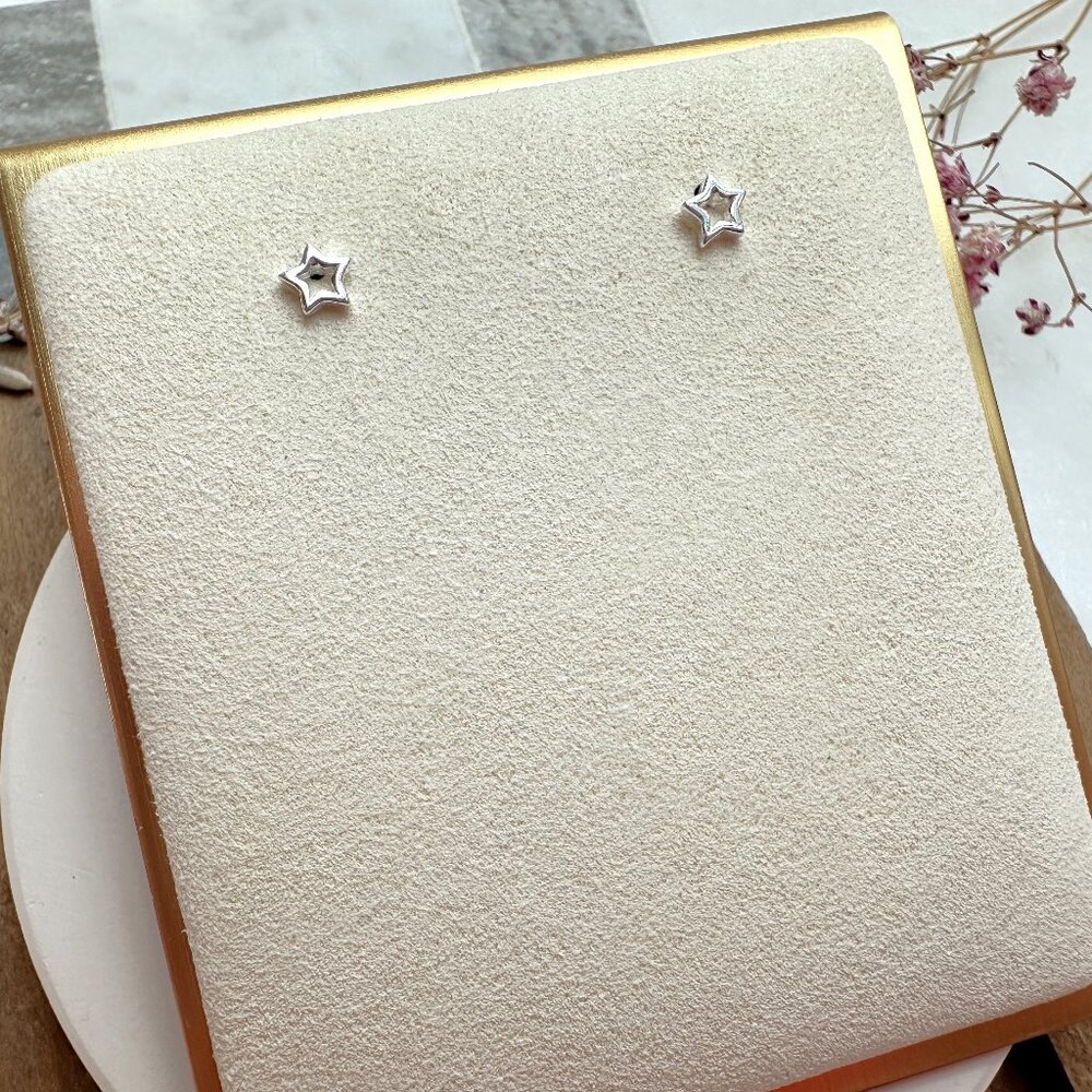 Mini Sterling Silver Star Stud Earrings | .925 Sterling Silver
